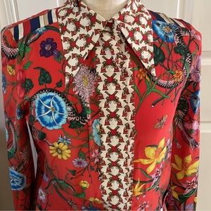 New without Tags Gucci mixed print dress 100 percent silk